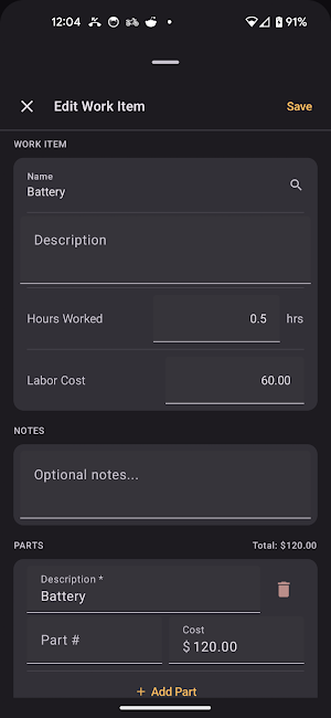 My Service Log Screenshot 3
