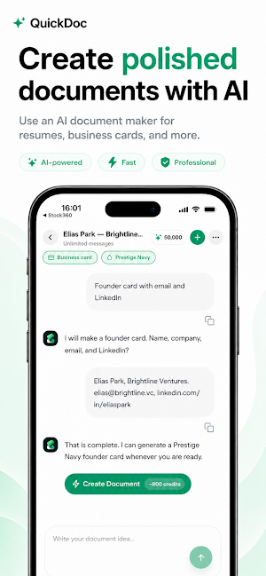 QuickDoc: AI Document Maker Screenshot 1