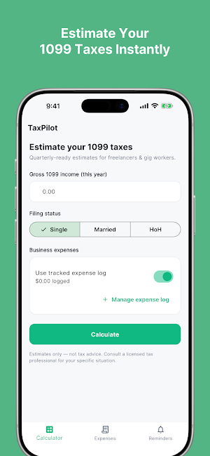 TaxPilot: 1099 Tax Estimator Screenshot 0
