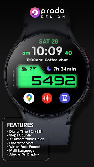 PRADO 73 Digital Watch Face Screenshot 1