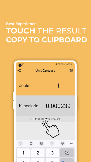 Joule to Kilocalorie Converter Screenshot 2