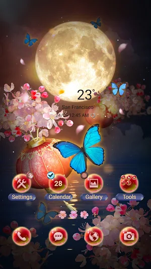 Moon And Flowers - Wallpaper Screenshot 0