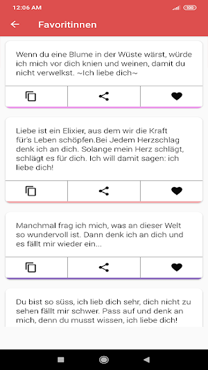 ich liebe dich SMS Screenshot 2