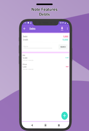 Debt and Credit Notes Screenshot 0