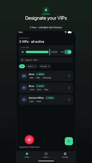 AlertVIP: VIP Alerts on Silent Screenshot 1
