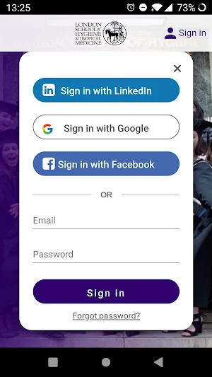 LSHTM Connect Screenshot 1