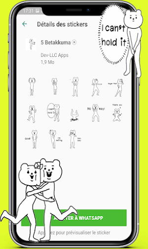 Animated Betakkuma Stickers Screenshot 3