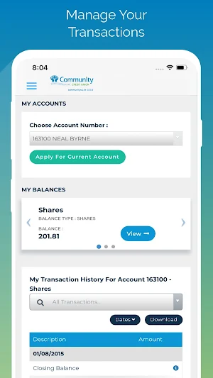 Community Credit Union Screenshot 1