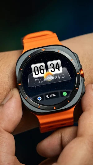 Flip Clock Weather Watch Face Screenshot 0