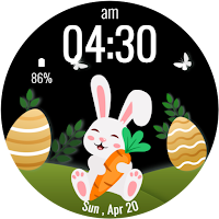 Cute Bunny Digital Watch Face