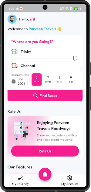 Parveen Travels Screenshot 1
