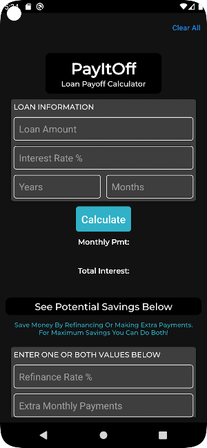 Loan Payoff Calculator Screenshot 0
