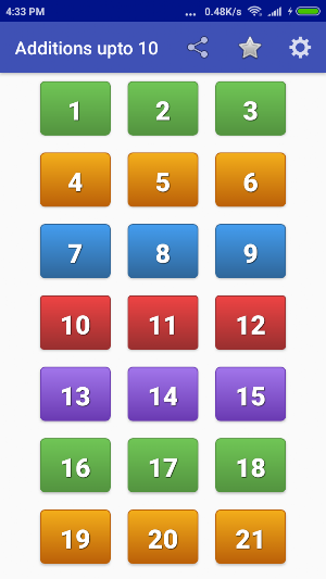 Kids Addition Tables Screenshot 1