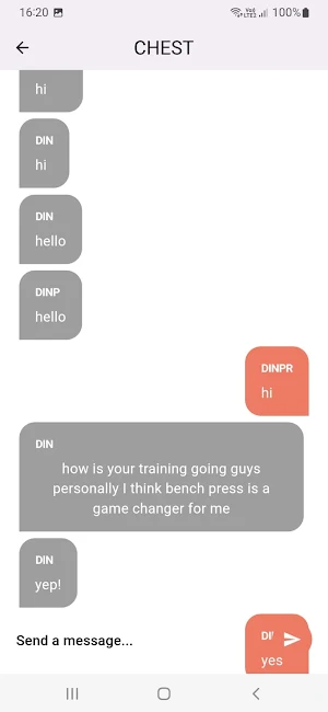 FitChat: Group Fitness Chats Screenshot 1