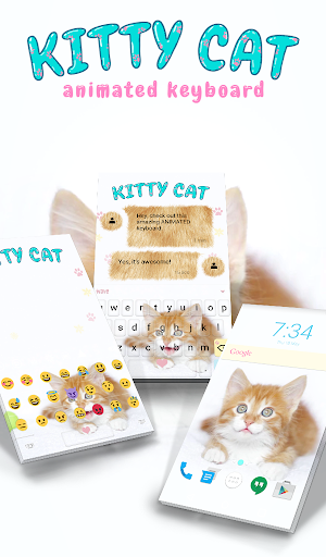Kitty Cat Animated Keyboard + Live Wallpaper Screenshot 0