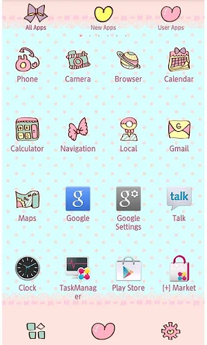 -Minty Ribbon- Theme +HOME Screenshot 2