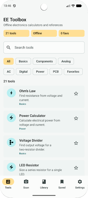 EE Toolbox: Electronics Screenshot 1