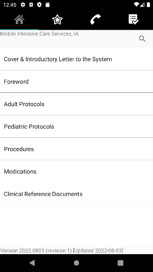 MICS Patient Care Guidelines Screenshot 2