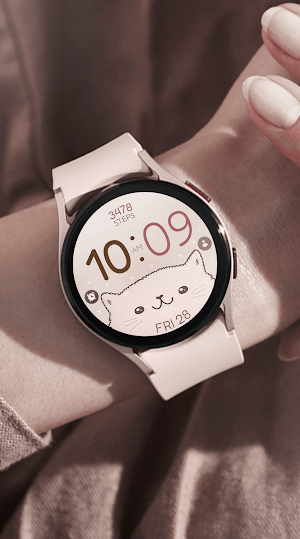 Lovely Cat digital watch face Screenshot 1