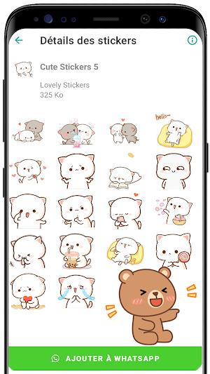 Cute Mochi Cat Bear Stickers Screenshot 2