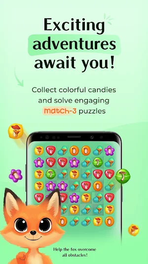 Bear & Fox: Match 3 Puzzle! Screenshot 0