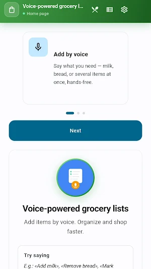 Shopping List: Voice input Screenshot 0