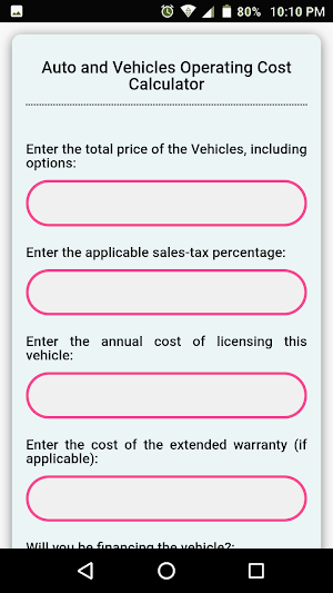 Car Calculator Screenshot 1