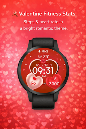 3D Valentine Hearts WatchFace Screenshot 3