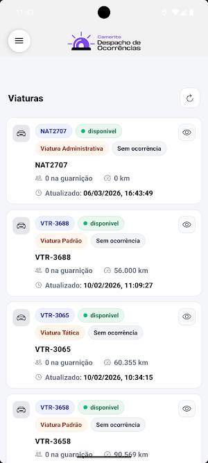 Despacho de Ocorrências Screenshot 3