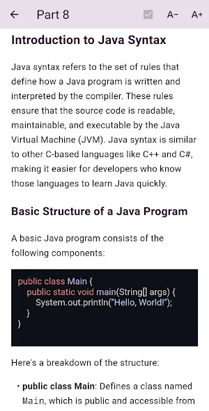 Learn Java For Beginners 2024 Screenshot 1