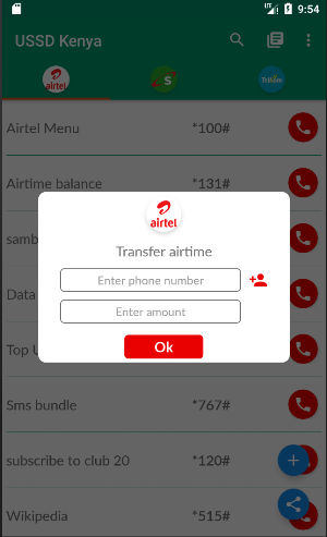 USSD Kenya -Airtel, Safaricom, Screenshot 2