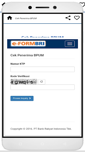 e-Form BRI - Cek Penerima BPUM Screenshot 2