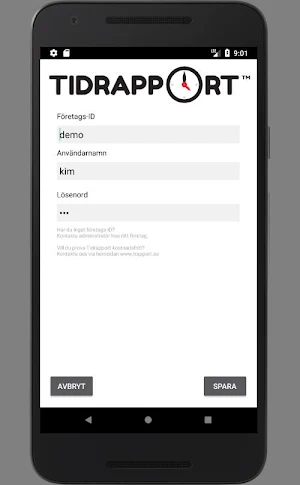Kimsoft Tidrapport Screenshot 0