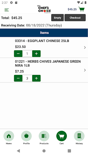 Chef's Choice Checkout Screenshot 3
