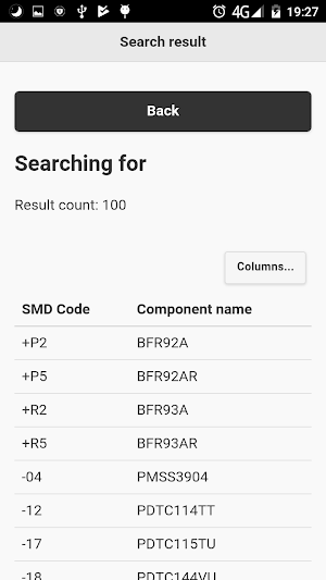 SMD component search offline Screenshot 1