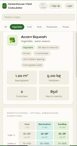 Greenhouse Calculator Screenshot 1