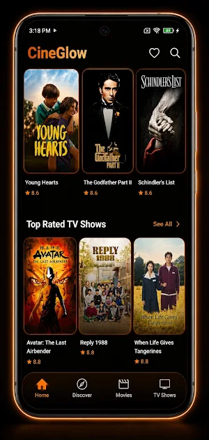 CineGlow : Movies & TV shows Screenshot 0