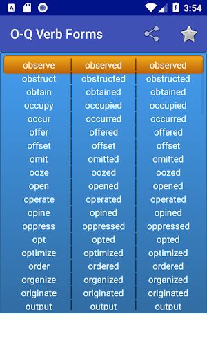 English Verb Forms | V3 Forms List Screenshot 2