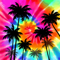 Tie Dye Palm Tree - Wallpaper