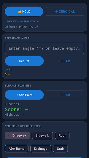Clinometer Tilt Angle Meter Screenshot 0