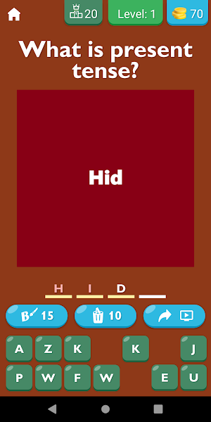 Guess The Present Tense Game Screenshot 0