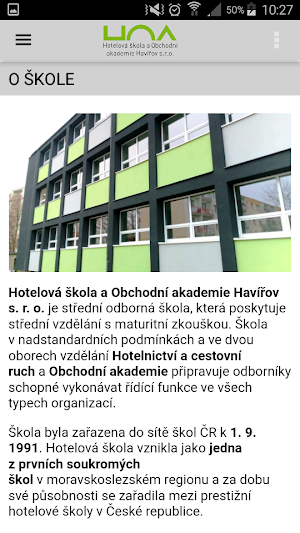 Hotelová škola a Obchodní akademie Havířov Screenshot 1