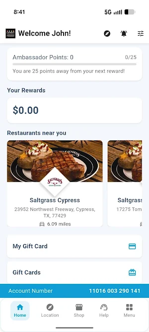 Landry's Ambassador Rewards Screenshot 1