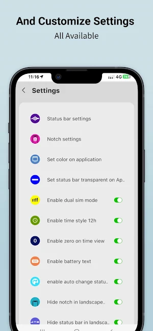 iCenter iOS 16: X - Status Bar Screenshot 2