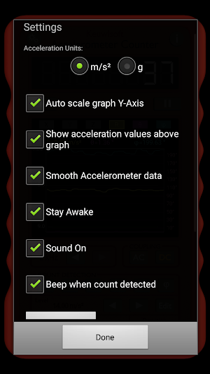 Accelerometer Counter Screenshot 2