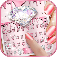 Rose Gold Diamonds Keyboard Theme