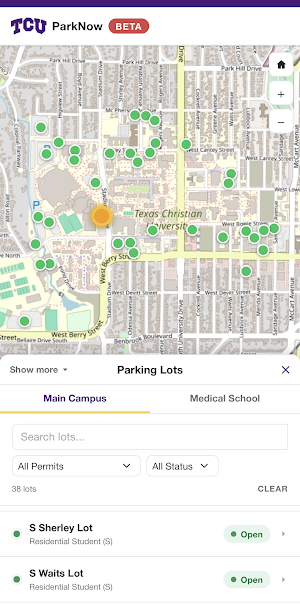 TCU ParkNow Screenshot 0