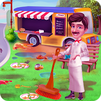 School Food Truck Cooking and Cleaning