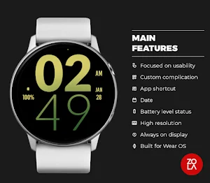 Green Yellow Large Watch Face Screenshot 1