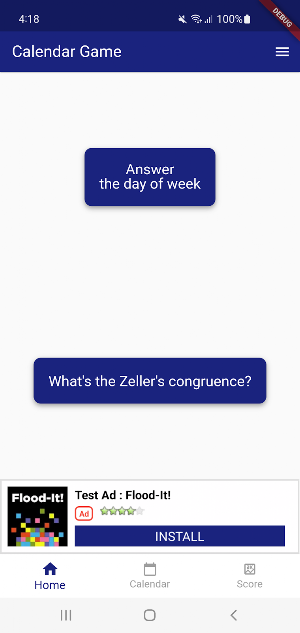 Calendar Game Screenshot 0